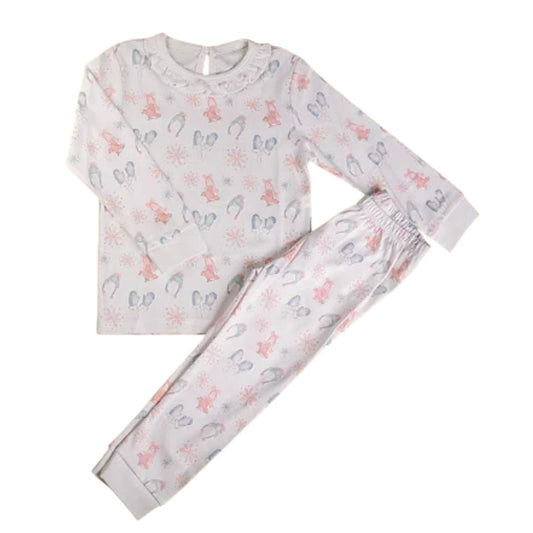 Pijama Longo Estampa Patins Rosa